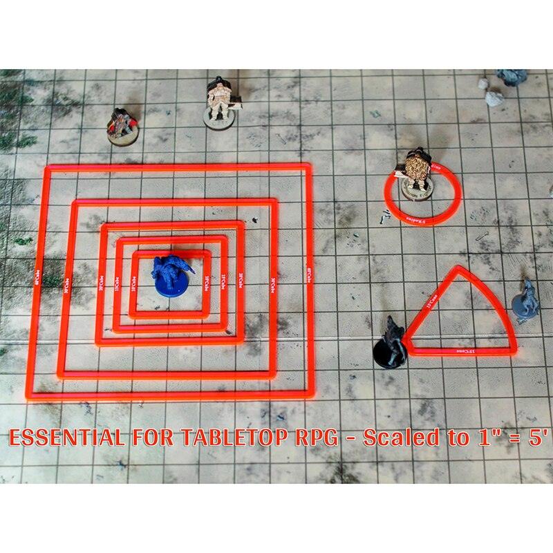 Area of Effect Spell Templates Set of 15 (Included Cube, Cone, Circle, and Line) Acrylic AOE Damage Marker Tabtop RPG Gaming - Mini Megastore