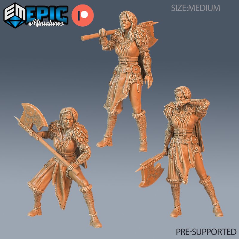 Barbarian Female Human Miniature - Mini Megastore