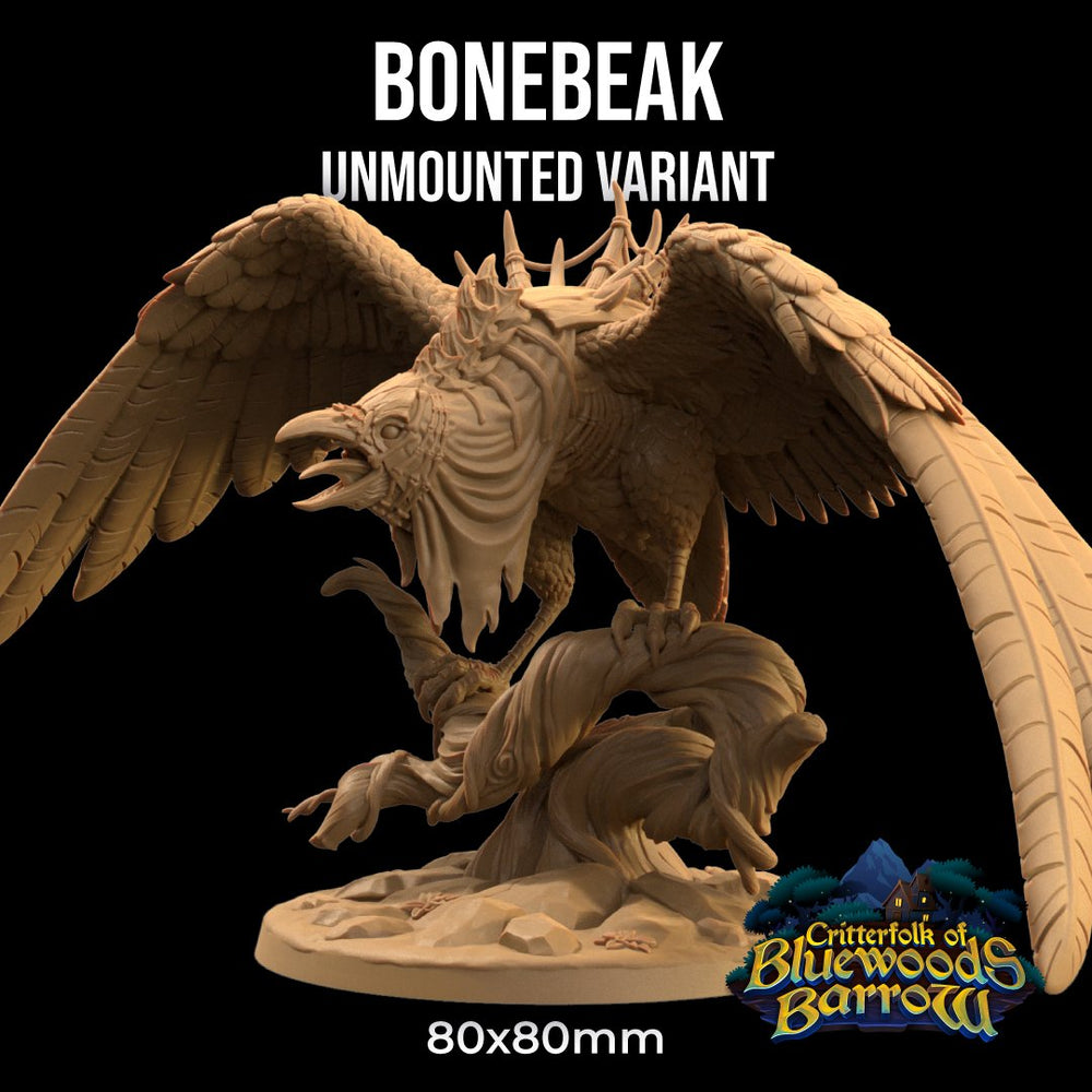 Bonebeak - Giant Undead Bird mount and Necromancer Rat Miniature - Mini Megastore