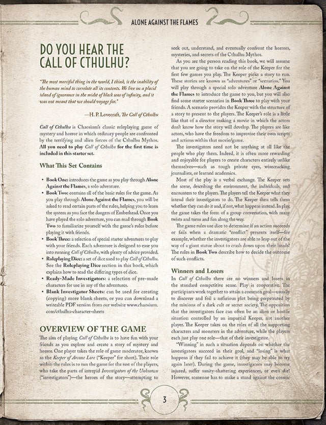 Call of Cthulhu Starter Set - Mini Megastore
