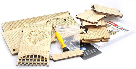 Castle Dice Tower with Tray Wood Laser Cut Dragon Carving Easy Roller Perfect for Board Game, D&amp;D and RPG - Mini Megastore