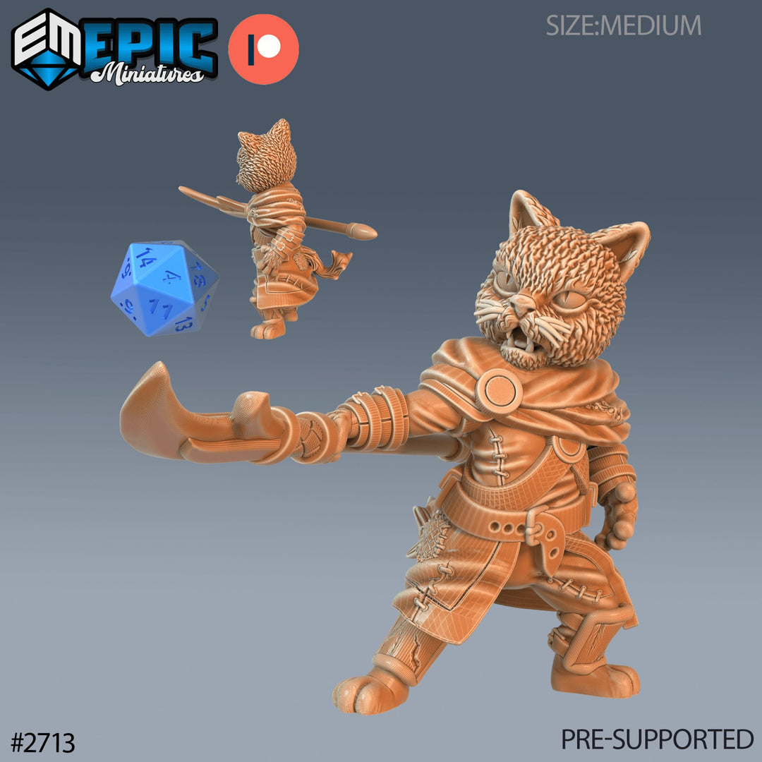 Cat Folk Spearman Miniature - Mini Megastore
