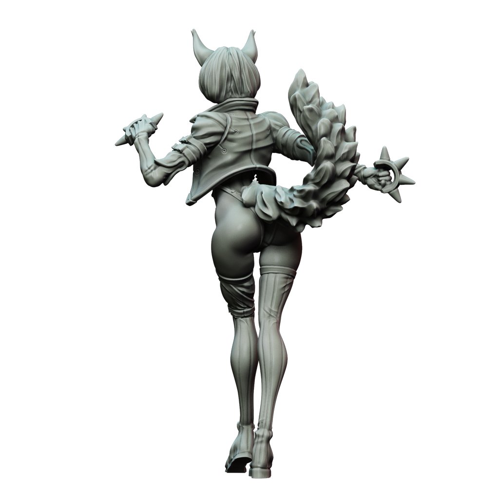 Cat Girl / Tabaxi Brawler Statue / Miniature - Mini Megastore