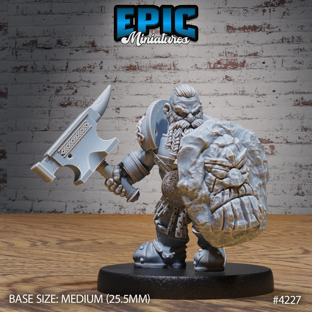 Champion Dwarf - Fighter / Paladin Miniature - Mini Megastore