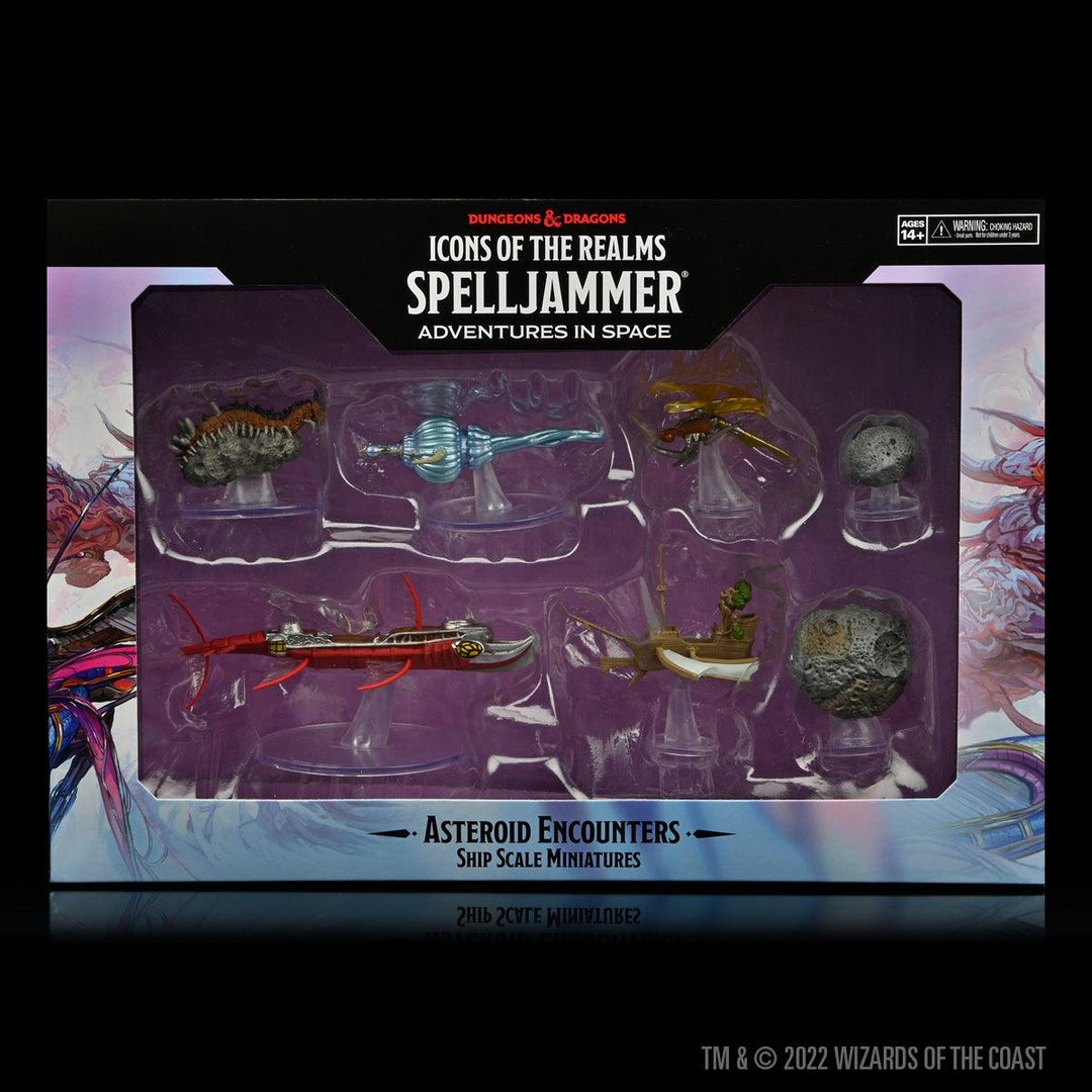 D&D Icons of the Realms Spelljammer Adventures in Space pre-painted Miniatures Ship Scale - Asteroid Encounters - Mini Megastore