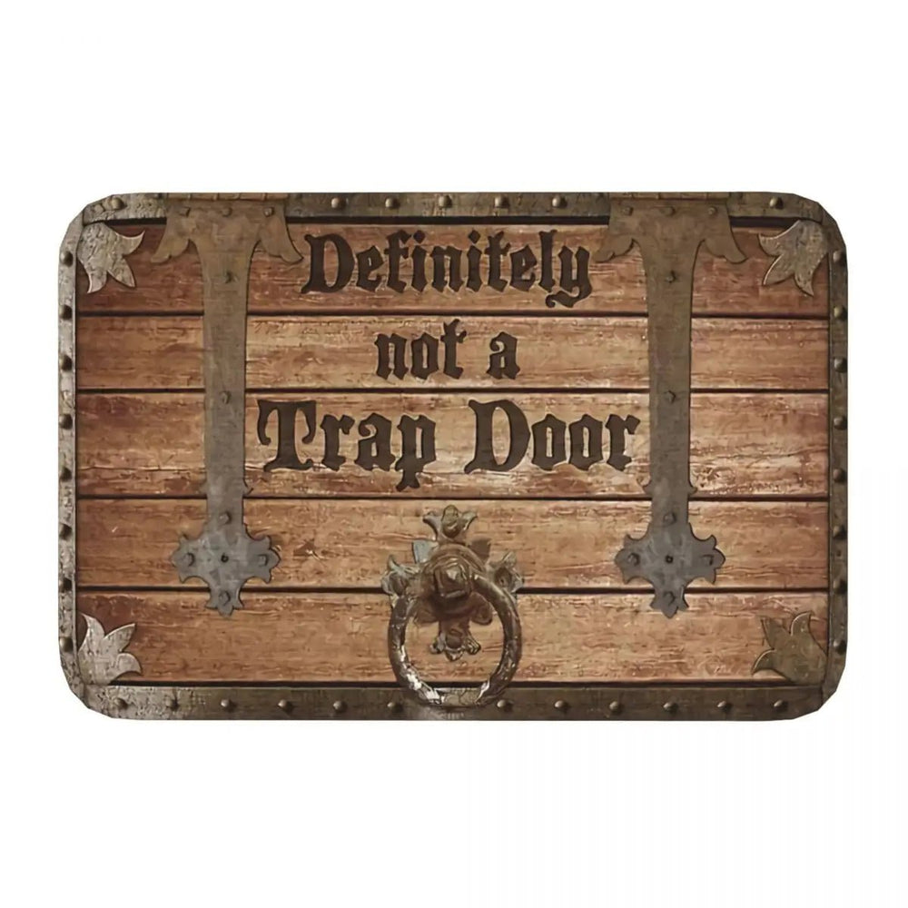 Definitely Not A Trap Door Doormat Welcome To The Dungeons Roll For Initiative Bath Mat / Bedroom Mat, Doormat - Mini Megastore