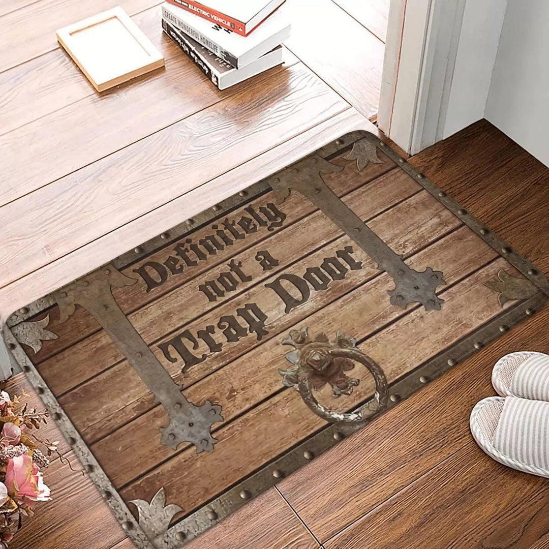 Definitely Not A Trap Door Doormat Welcome To The Dungeons Roll For Initiative Bath Mat / Bedroom Mat, Doormat - Mini Megastore