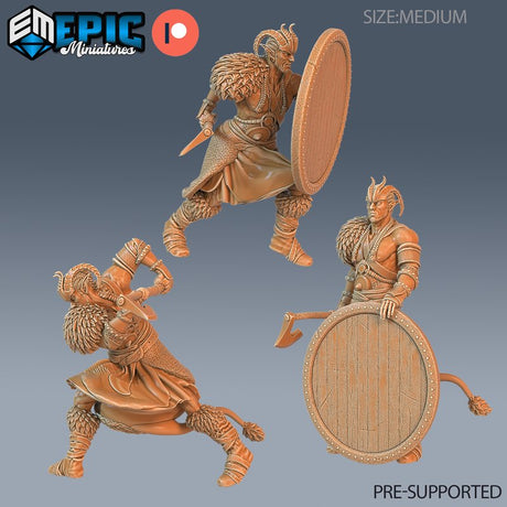 Devil Folk / Tiefling Barbarian Miniature - Mini Megastore