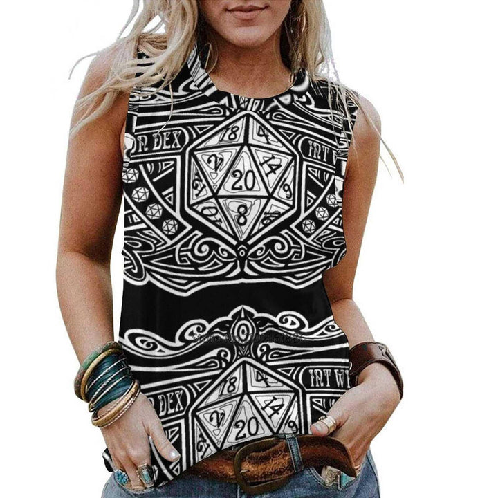 Dice Deco D20 For Dark Items! Summer Women Camisoles Top Sleeveless Shirt Tops Strap Camisole Base Tops Art Dice Roleplay Role - Mini Megastore