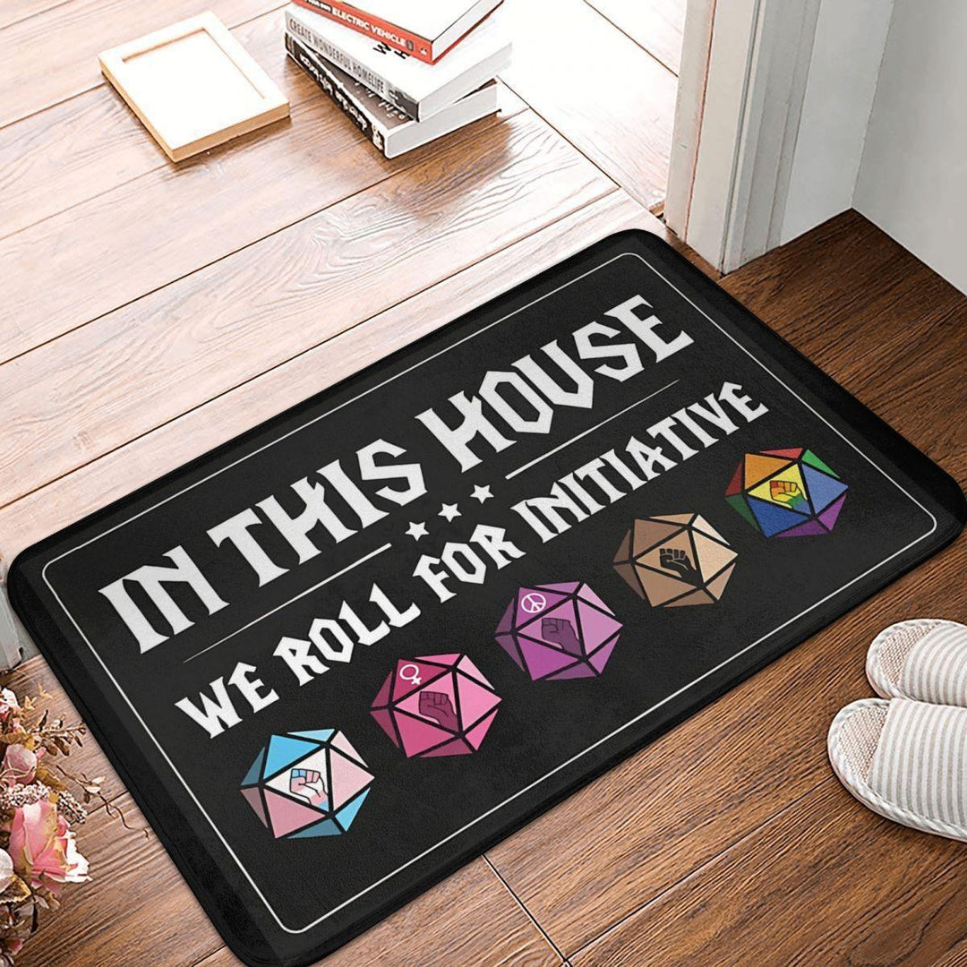 Dice Doormat "We Roll For Initiative" Pride - Mini Megastore