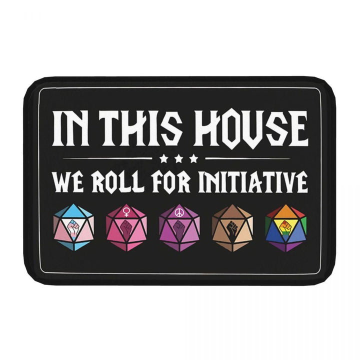 Dice Doormat "We Roll For Initiative" Pride - Mini Megastore