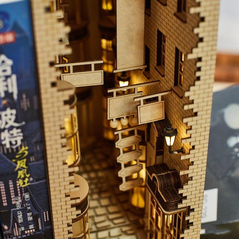 DIY Dragon Alley Book Nook Insert Kits Mysterious Ancient Streets Miniature with Furniture Art Bookends Accessories Toys Gifts - Mini Megastore