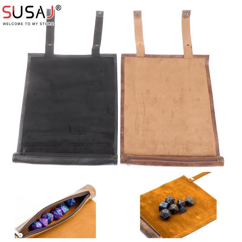 DND Dice Tray Dice Rolling Mat With Zippered Dice Holder - Compatible With Standard DND Polyhedral Dice Game Dice - Mini Megastore