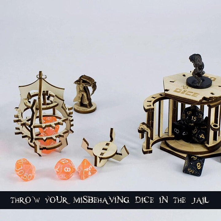 DND Dragon Dice Jail Prison Wood Hanging Cage for Your Bad Dice - Mini Megastore