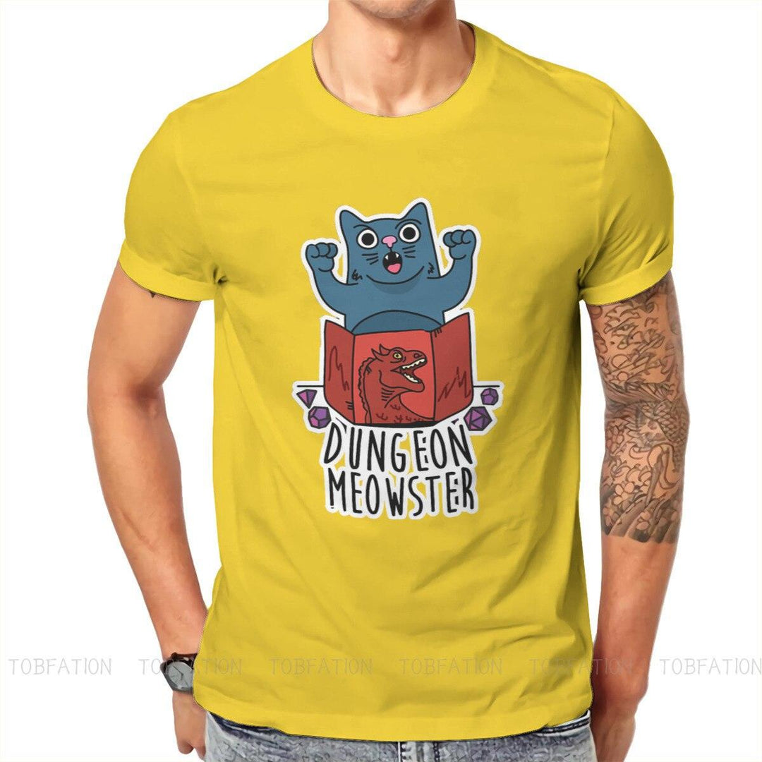 Dungeon Meowster Fashion TShirts Dragon Quest Dragonlord Hero Game Male Style Pure Cotton Tops T Shirt O Neck Oversized - Mini Megastore