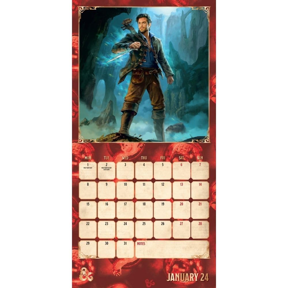 Dungeons & Dragons Honour Among Thieves 2024 Square Wall Calendar - Mini Megastore