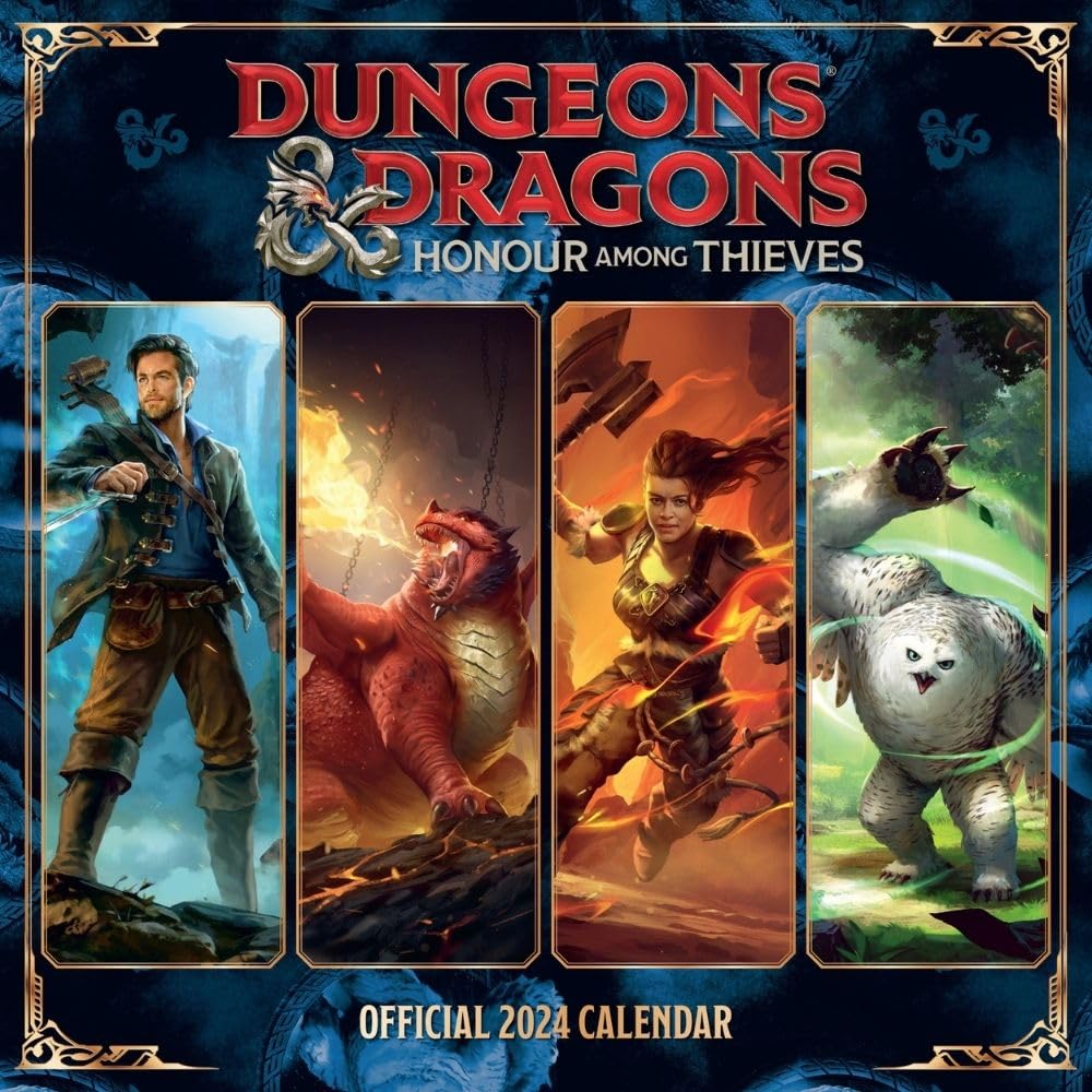 Dungeons & Dragons Honour Among Thieves 2024 Square Wall Calendar - Mini Megastore
