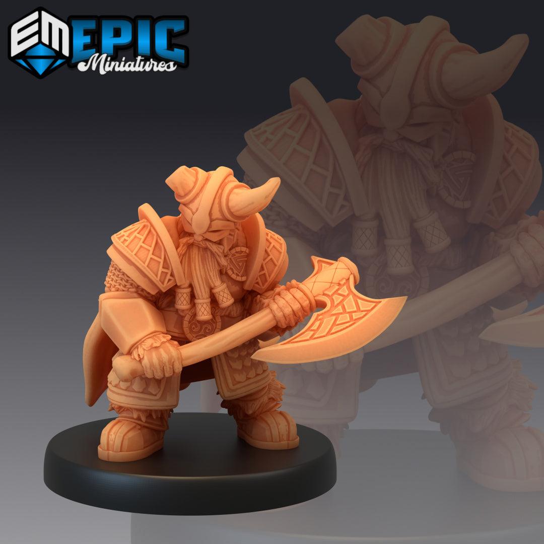 Dwarf - Male Warrior Axe Miniature - Mini Megastore