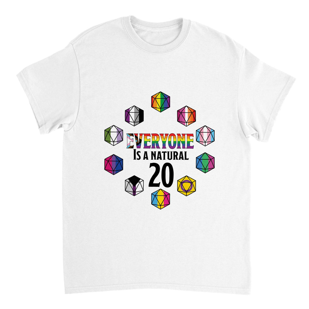 "Everyone is a Natural 20" Pride Unisex Crewneck T-shirt - Mini Megastore