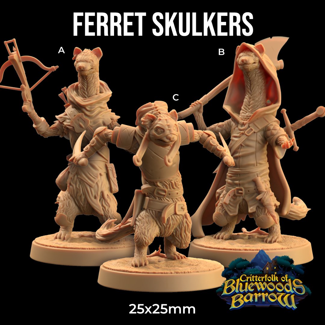 Ferret Skulkers - Ferret Folk Rogue Miniatures - Mini Megastore