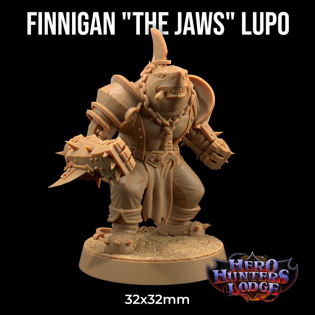 Finnigan "The Jaws" Lupo - Shark Folk Monk / Barbarian Miniature - Mini Megastore