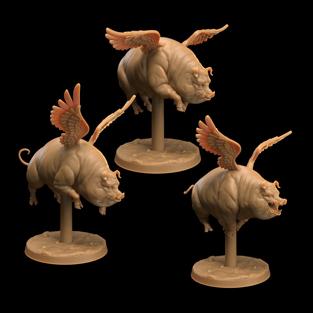 Giant Flying Pig Miniatues - Mini Megastore