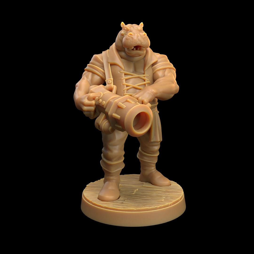 Giff / Hippo Folk Gunner Miniature - Mini Megastore
