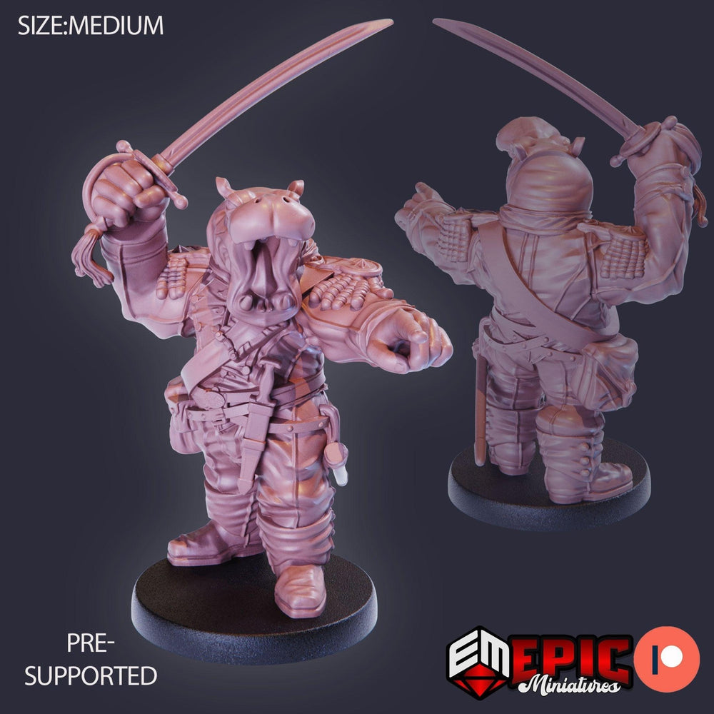 Giff / Hippo folk Swordsman Miniature - Mini Megastore