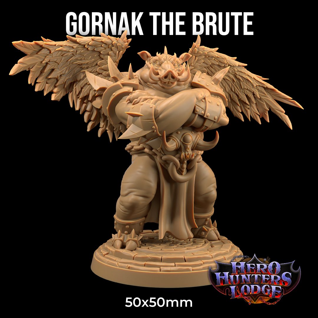 Gornak The Brute - Winged Pig Folk / Pic Orc Barbarian - Mini Megastore