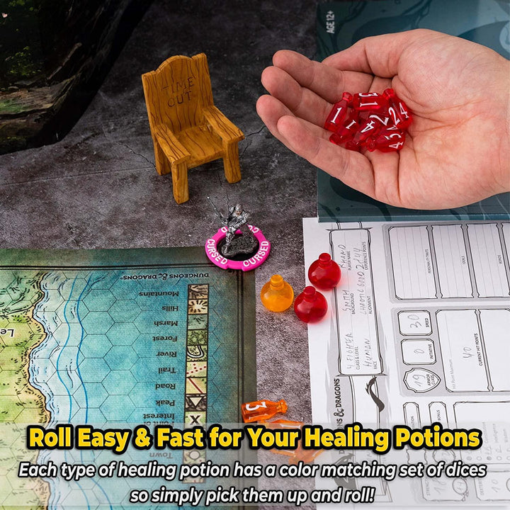 Healing Potion Tokens, cards and dice - Mini Megastore