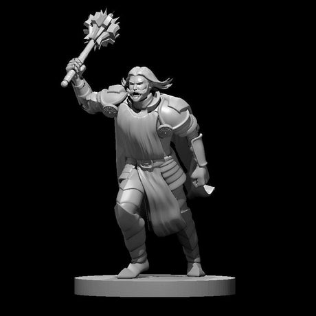 Human Male Cleric Charging Miniature - Mini Megastore
