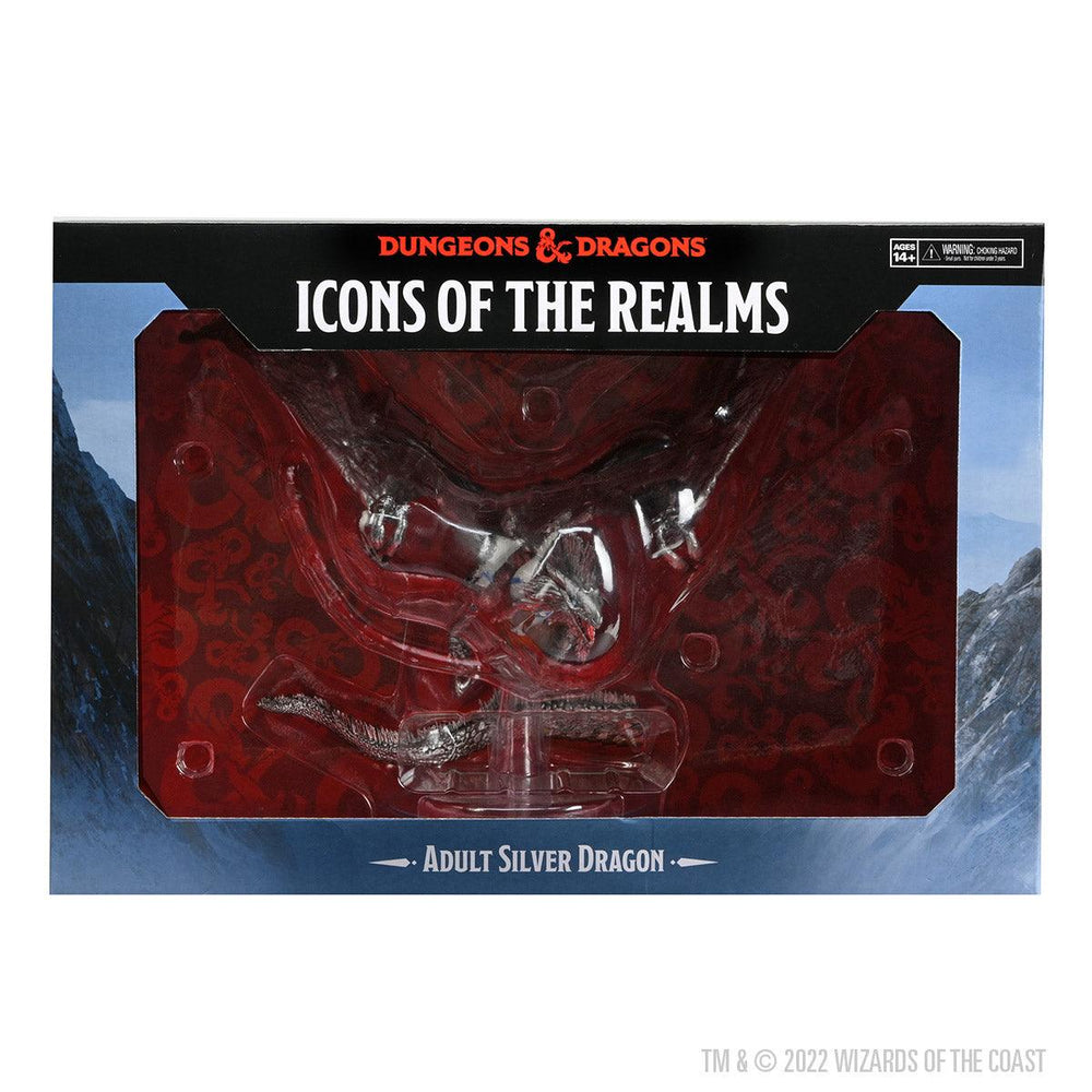 Icons of the Realms: Adult Silver Dragon - Mini Megastore