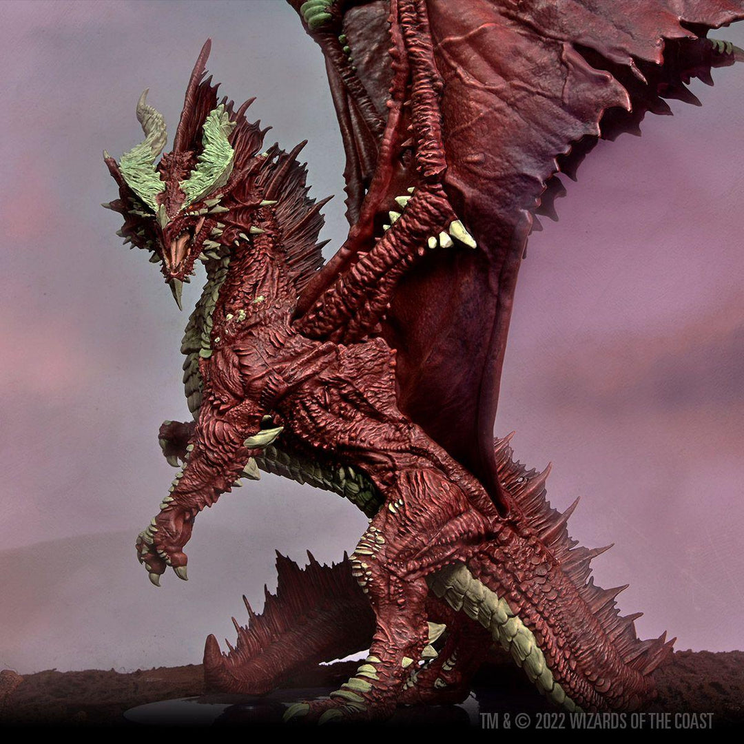 Icons of the Realms: Balagos, Prepainted Ancient Red Dragon Miniature - Mini Megastore