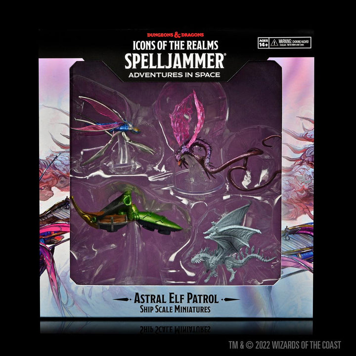 Icons of the Realms Spelljammer Adventures in Space pre-painted Miniatures Ship Scale - Astral Elf Patrol - Mini Megastore