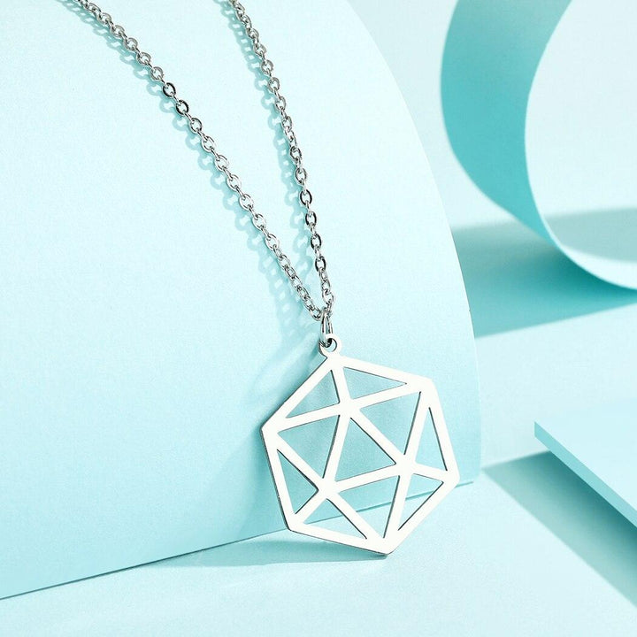Isometric D20 Necklace with matching chain - Mini Megastore
