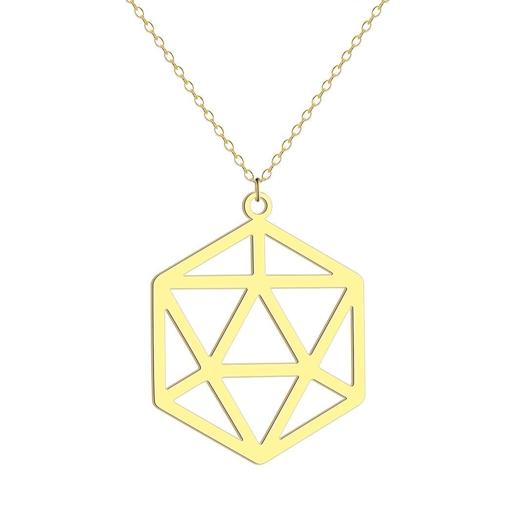 Isometric D20 Necklace with matching chain - Mini Megastore