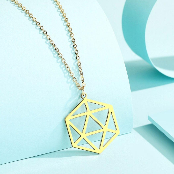 Isometric D20 Necklace with matching chain - Mini Megastore