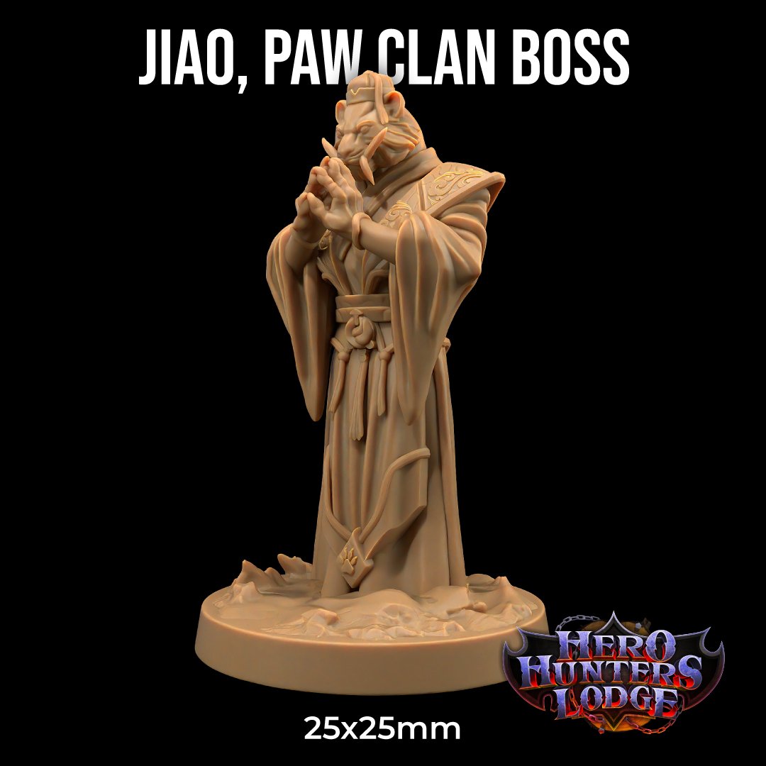 Jiao, Paw Clan Boss - Tiger Folk Monk / Priest Miniature - Mini Megastore