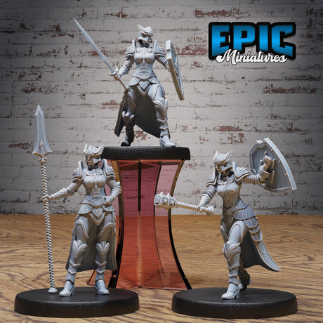 Knight Lady Gisella - Human female Fighter / Paladin Miniature - Mini Megastore