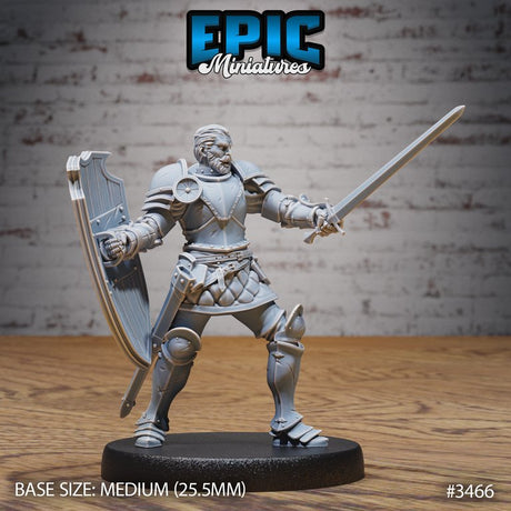 Knight Sir Tristan - Human Knight / Paladin Miniature - Mini Megastore