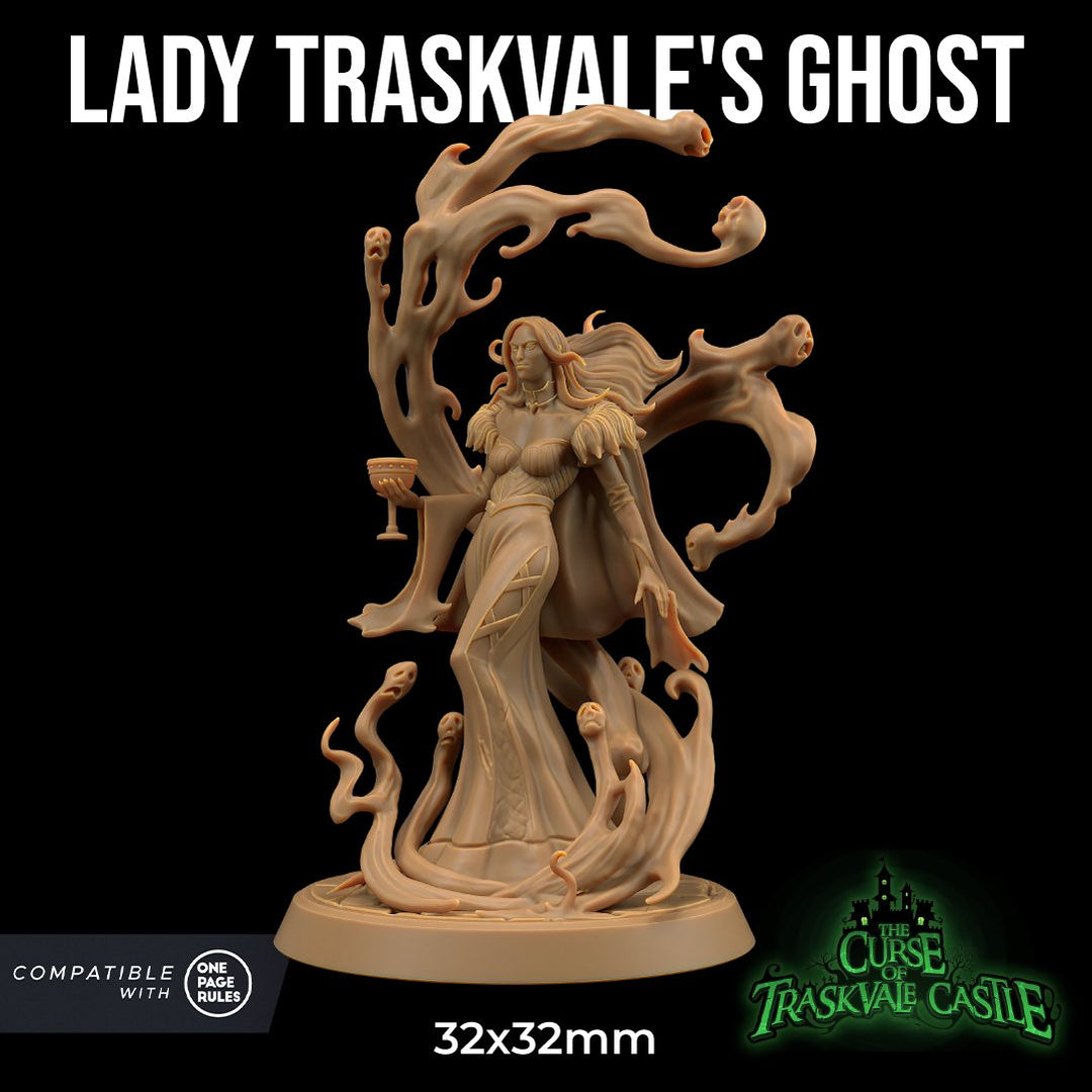 Lady Traskvale's Ghost - Female Necromancer Miniature - Mini Megastore