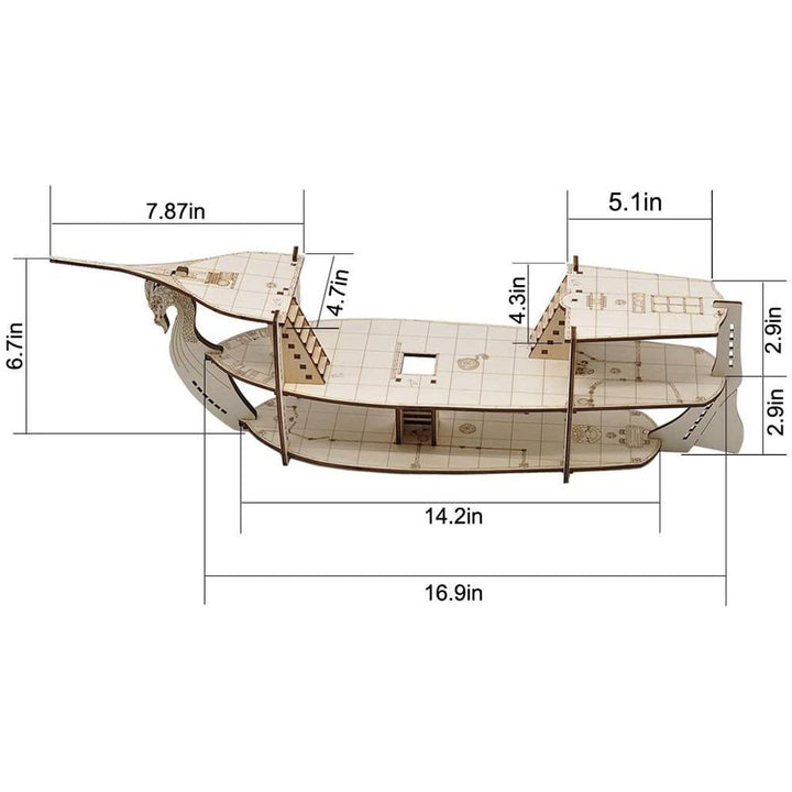 Laser Cut Wood ship - Mini Megastore