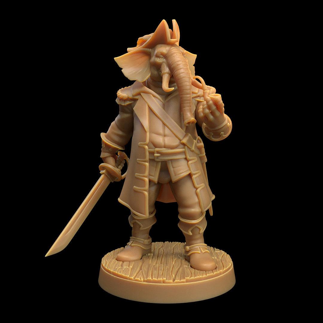 Luxodon / Elephant Folk Pirate / Swordsman Miniature - Mini Megastore