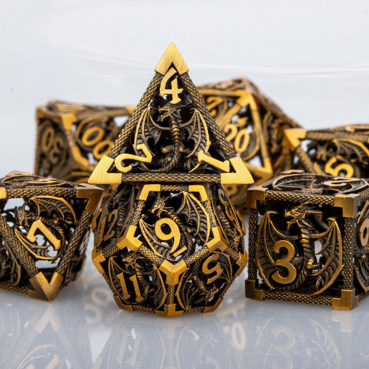Metal DND Set Dungeon and Dragon Hollow Dice - Mini Megastore
