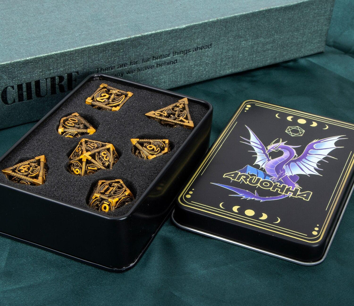 Metal DND Set Dungeon and Dragon Hollow Dice - Mini Megastore