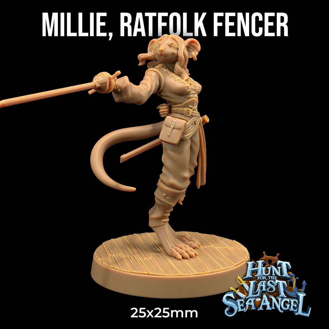 Millie, Rat Folk Fencer / Fighter Miniature - Mini Megastore