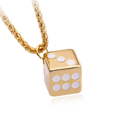 New Lucky Dice Necklace Fashion Fashion Simple Jewelry Necklace Men and Women Couples Gift Pendant Alloy Wild 2 Colors Wholesale - Mini Megastore