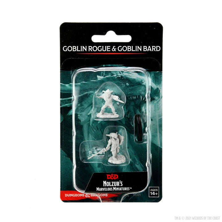 Nolzur's Marvelous Miniatures: Male Goblin Rogue & Female Goblin Bard Miniatures - Mini Megastore