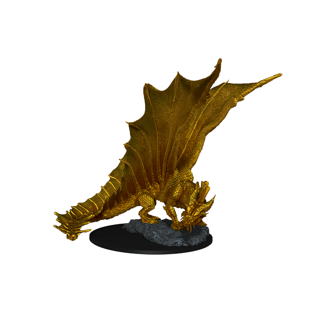 Nolzur's Marvelous Miniatures: Young Gold Dragon Miniature - Mini Megastore