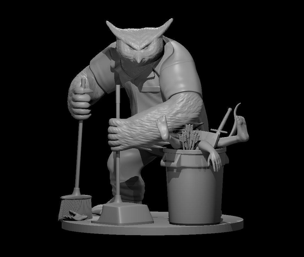 Owlbear Dungeon Janitor Miniature - Mini Megastore